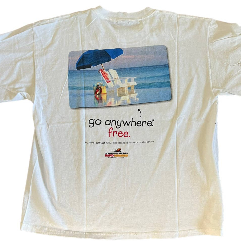 vintage southwest airlines credit card promo tshirt XL